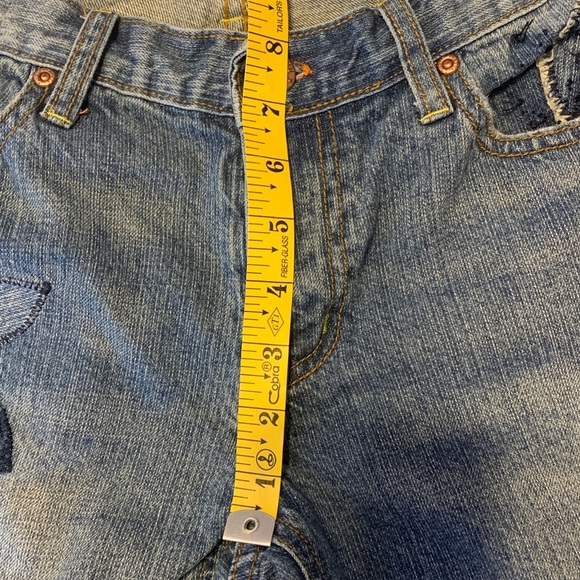 BONGO girls distressed patch unique vintage 90’s Denim Jeans 11 bootcut lowrise - Picture 7 of 12
